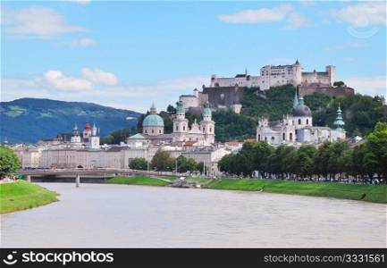 Historical Center of Salzburg, Austria - Hohensalzburg Fortress and Salzach River