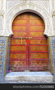 historical in antique building door morocco style africa wood and metal rusty