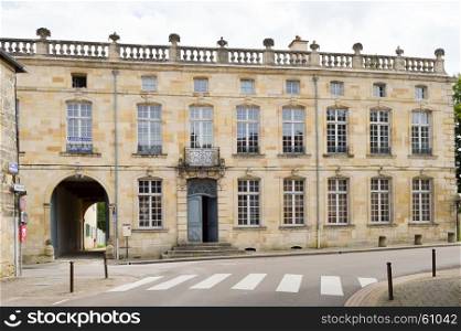 Historical monument dating from the year one thousand seven . Historical monument dating from the year one thousand seven hundred and six in the city of Bar le Duc in the department of the Meuse in France