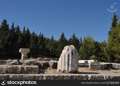 historical ruins of Asclepieion, ancient Hospital made by Hippocrates in Kos, Greece