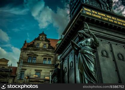 Historical sculptures of Dresden city. Germany, Europe. High quality photo. Historical sculptures of Dresden city. Germany, Europe