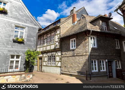 Historical street in Goslar in a beautiful summer day, Germany