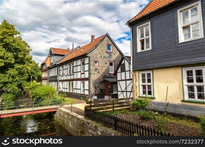 Historical street in Goslar in a beautiful summer day, Germany