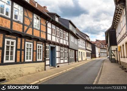 Historical street in Goslar in a beautiful summer day, Germany