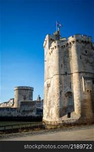 Historical Towers in la Rochelle old harbor, France. Historical Towers in la Rochelle old harbor