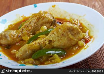 Hkatenkwan Ghanaian chicken and groundnut stew.popular in sub-Saharan African cooking