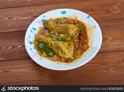 Hkatenkwan Ghanaian chicken and groundnut stew.popular in sub-Saharan African cooking