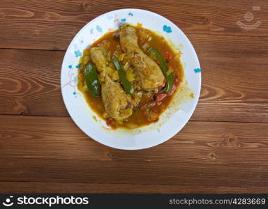 Hkatenkwan Ghanaian chicken and groundnut stew.popular in sub-Saharan African cooking