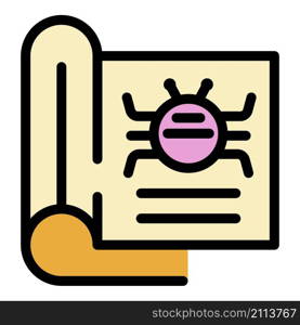 Hoax bug icon. Outline hoax bug vector icon color flat isolated. Hoax bug icon color outline vector