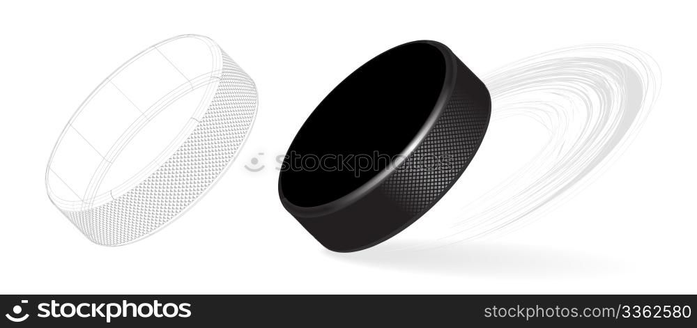 Hockey Puck Isolated on White Background. Vector