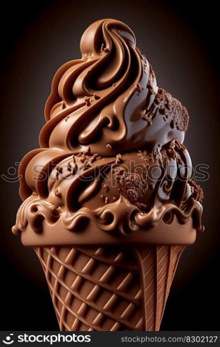  hocolate ice cream cone. generative AI