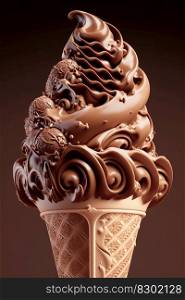 ?hocolate ice cream cone. generative AI
