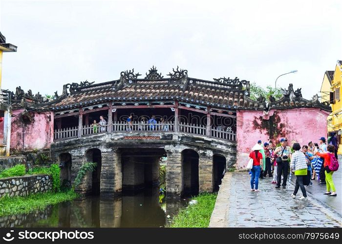 Hoi An Viet Nam June 12 2015 Bridge pagoda (CHUA CAU), Hoi An ancient town, Da nang, Vietnam