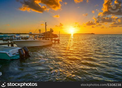 Holbox island port sunset in Quintana Roo of Mexico