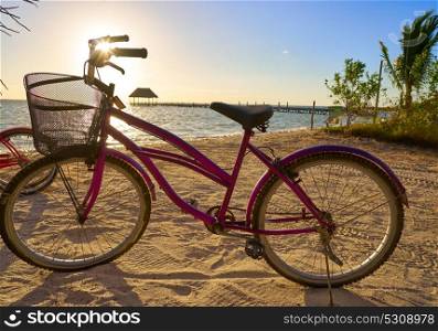 Holbox island tropical beach bicycle in Mexico