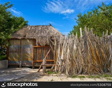 Holbox tropical Island cabin hut in Quintana Roo of Mexico