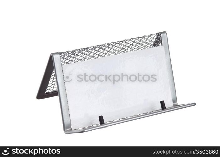 holder for business cards isolated on white background