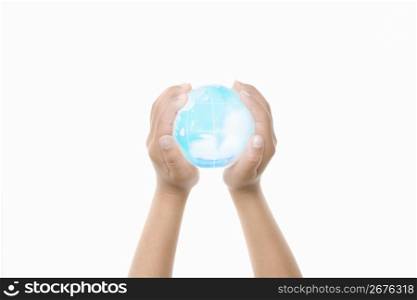 Holding a globe