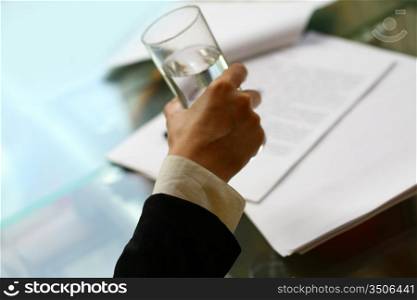 Holding a water glass