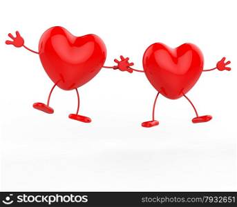 Holding Hands Indicating Heart Shape And Relationship