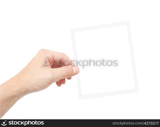 Holding photo frame
