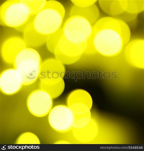 Holiday abstract green and yellow lights can be used for background