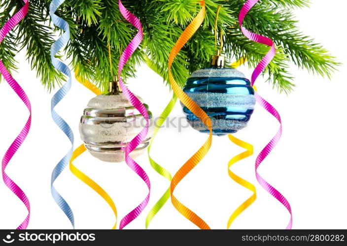 Holiday christmas decoration on white