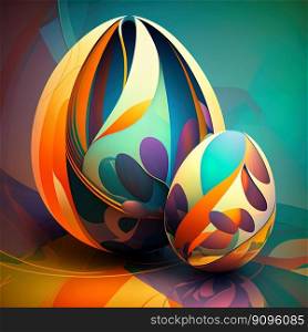 Holiday Easter eggs background Colorful Festive Easter Abstractly Decorated Eggs. AI art. Holiday Easter eggs background Colorful Festive Easter Abstractly Decorated Eggs