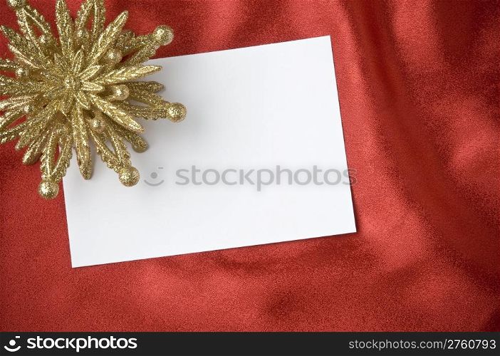 holiday festive greeting idea with blank card, christmas props