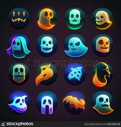 holiday ghost scary character ai generated. mystery spirit, symbol boo, costume icon holiday ghost scary character illustration. holiday ghost scary character ai generated