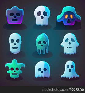 holiday ghost scary character ai generated. mystery spirit, symbol boo, costume icon holiday ghost scary character illustration. holiday ghost scary character ai generated