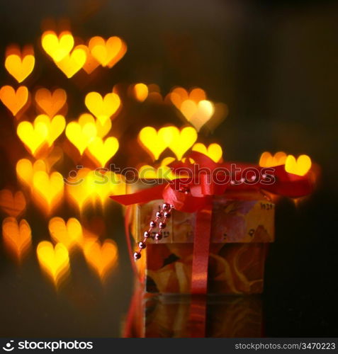 holiday gifts background hearts warm