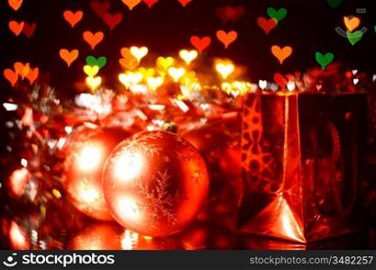holiday gifts background hearts warm
