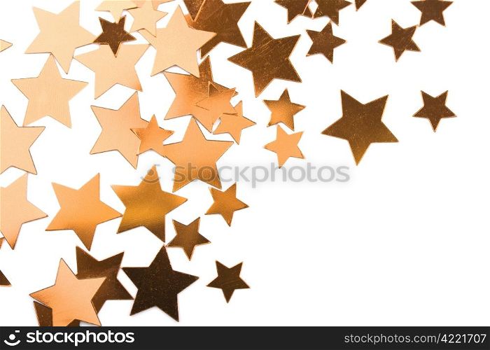 holiday golden stars isolated