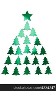 holiday green christmas tree isolated