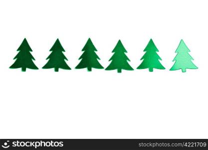 holiday green christmas trees isolated