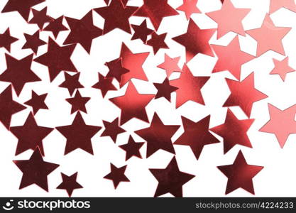 holiday red stars background isolated