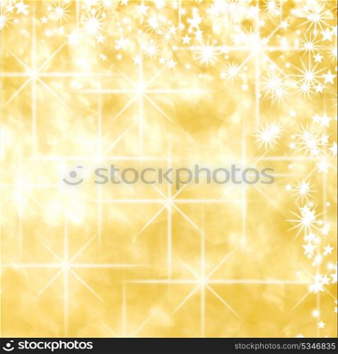 Holiday shiny glowing stars golden background