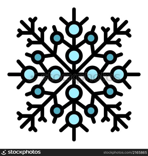 Holiday snowflake icon. Outline holiday snowflake vector icon color flat isolated. Holiday snowflake icon color outline vector