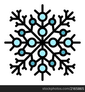 Holiday snowflake icon. Outline holiday snowflake vector icon color flat isolated. Holiday snowflake icon color outline vector