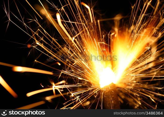 holiday sparkler abstract macro close up