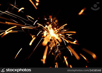 holiday sparkler macro close up