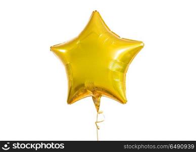 holidays, birthday party and decoration concept - close up of inflated helium star shaped balloon over white background. close up of helium balloons over white background. close up of helium balloons over white background
