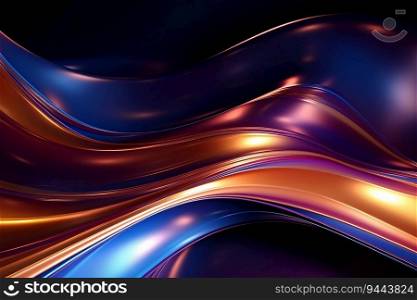 Holographic Golden Luxury Neon Fluid Waves Background. Generative ai. High quality illustration. Holographic Golden Luxury Neon Fluid Waves Background. Generative ai