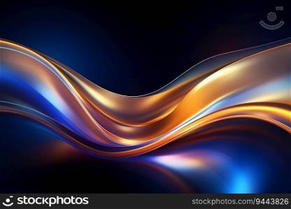 Holographic Golden Luxury Neon Fluid Waves Background. Generative ai. High quality illustration. Holographic Golden Luxury Neon Fluid Waves Background. Generative ai