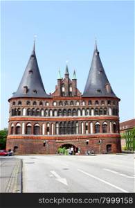 Holstein Gate (rear view) in Lubeck, Germany