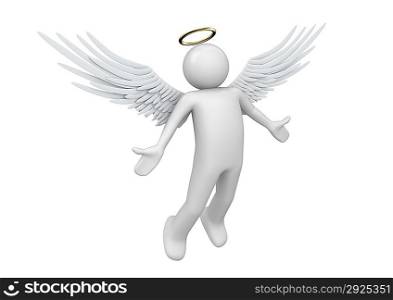 Holy guardian angel - 3d characters isolated on white background series