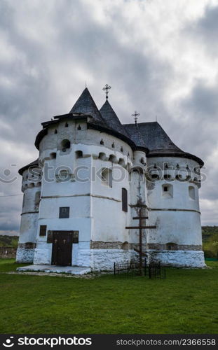 Holy Intercession Church-Fortress XIV-XVIII centuries. Sutkivtsi village, Khmelnytsky region, Ukraine.