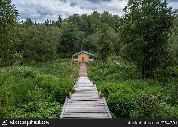 Holy spring in honor of John the Baptist in the village of Zlatoust, Lezhnevsky district, Ivanovo region, Russia.