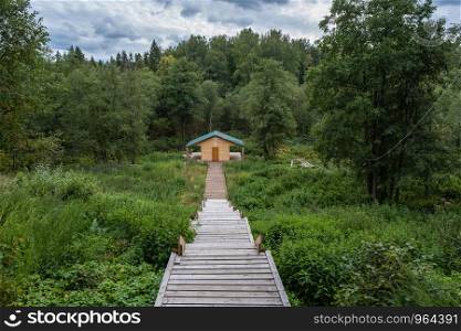 Holy spring in honor of John the Baptist in the village of Zlatoust, Lezhnevsky district, Ivanovo region, Russia.